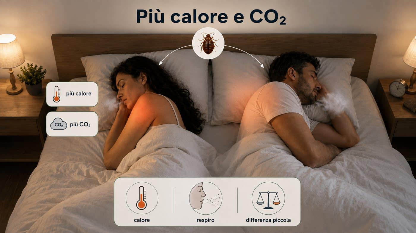 Infografica: le cimici dei letti attratte da più calore corporeo e CO2