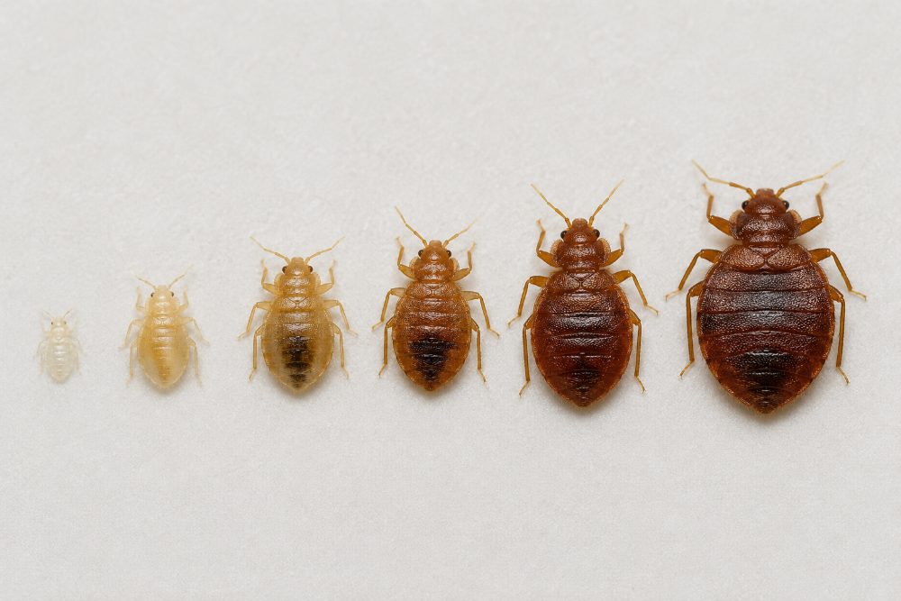 Gli stadi ninfali della cimice dei letti a confronto