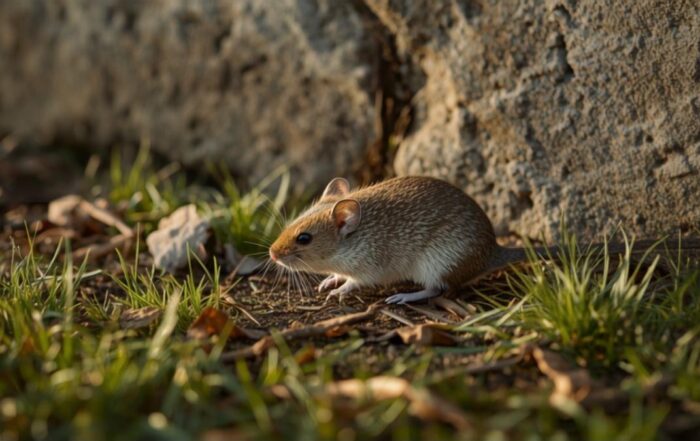 Da dove arrivano i topi in giardino: topo lungo il muretto perimetrale