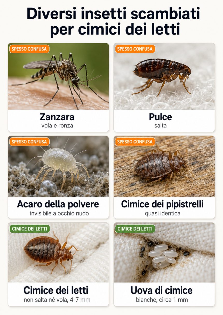 Confronto tra cimici dei letti e insetti simili
