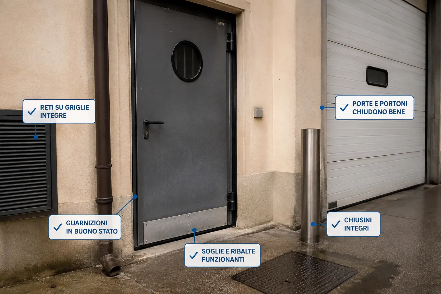 Griglia di aerazione con rete controllata: manutenzione delle aperture di un locale