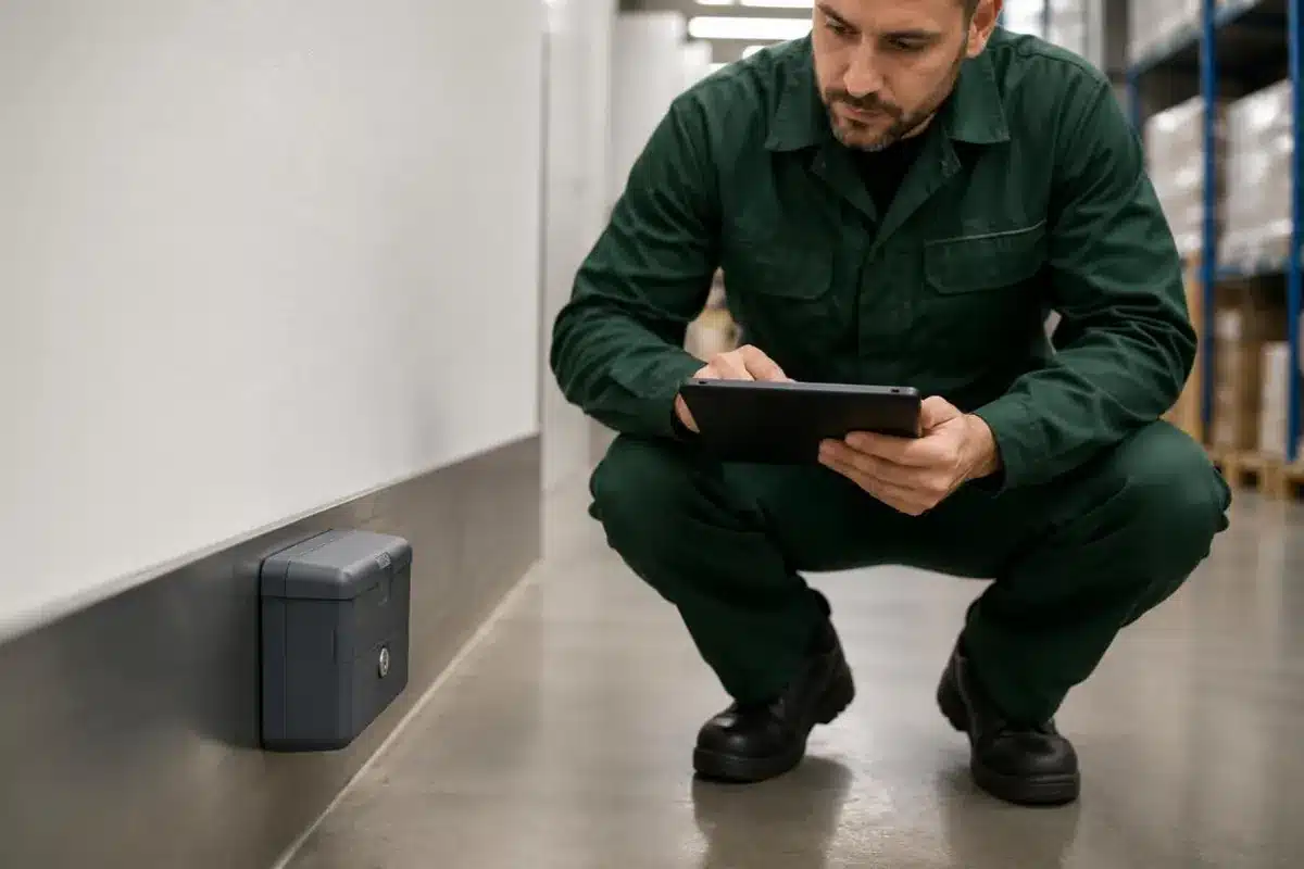 Postazione di monitoraggio numerata in un ambiente di lavoro non alimentare