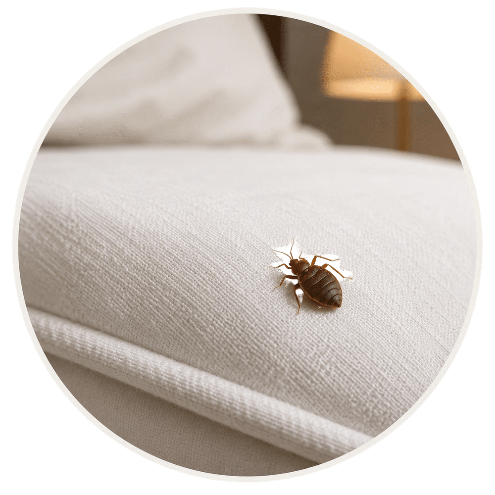 Cimice da letto sul materasso uova e cimice dei letti da vicino colore e dimensione