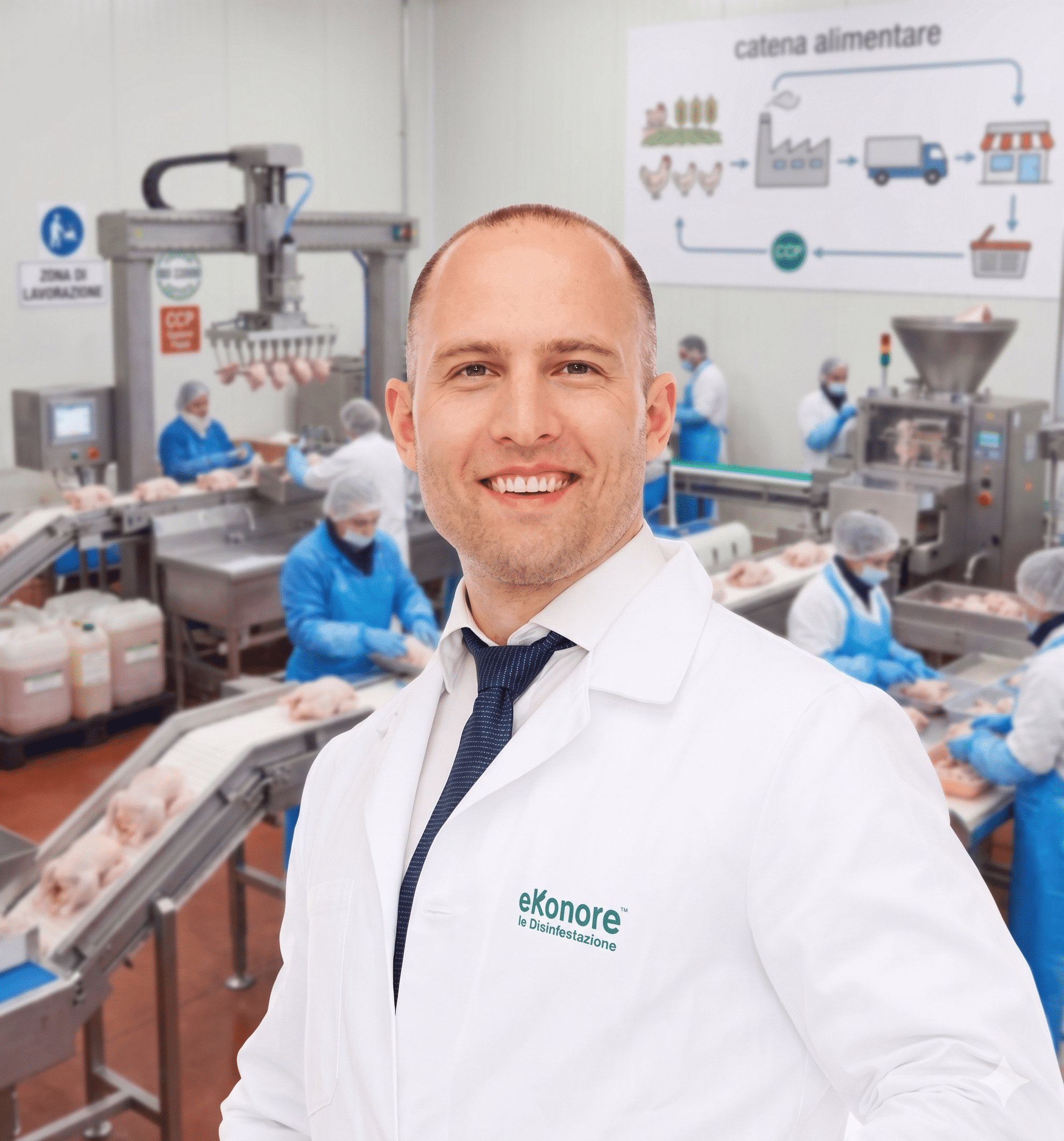 Ekonore-Techniker bei Besichtigung und Offerte für eine Nagerbekämpfung
