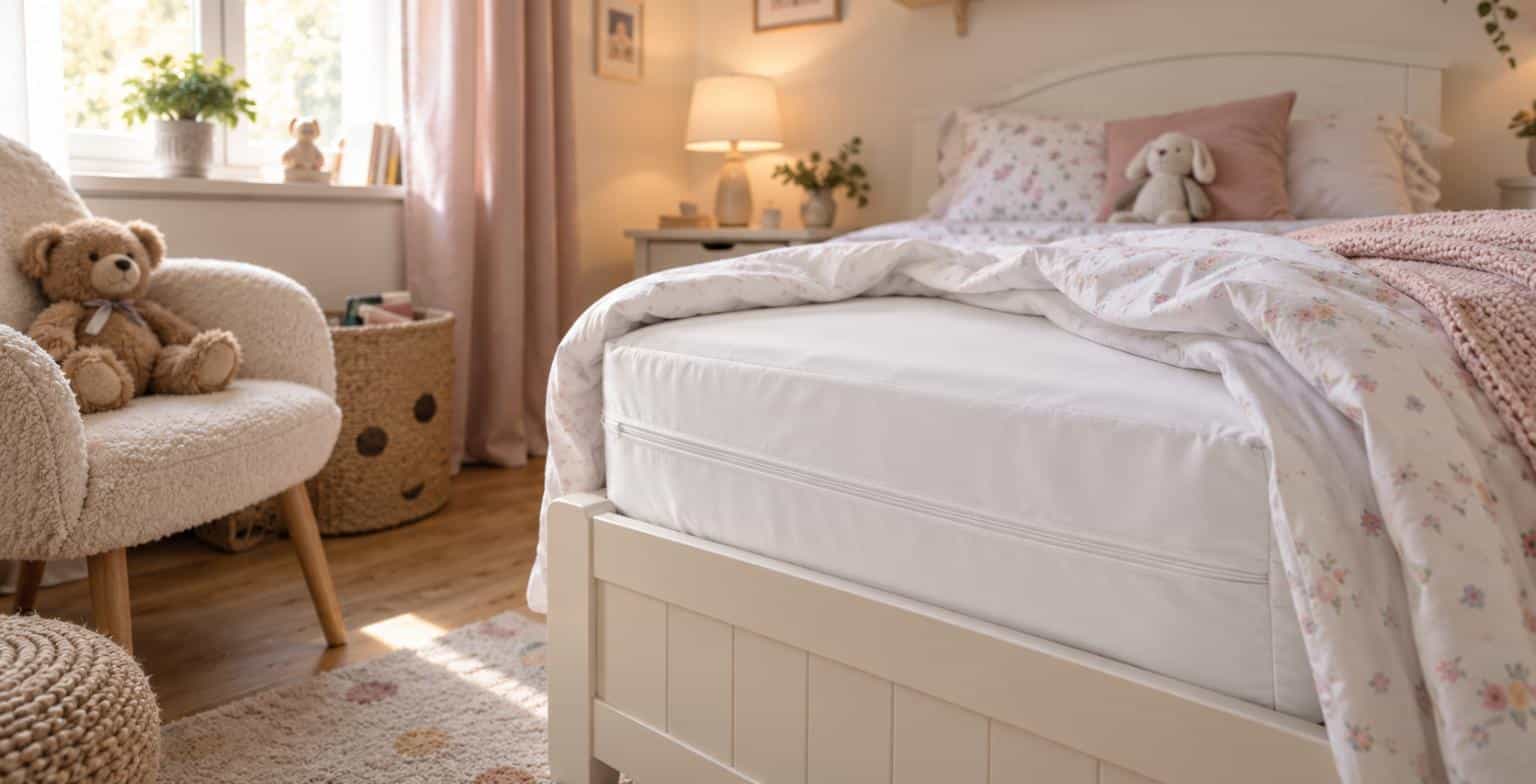 Mädchenzimmer mit Anti-Bettwanzen-Bezug, Behandlung ohne Pestizide