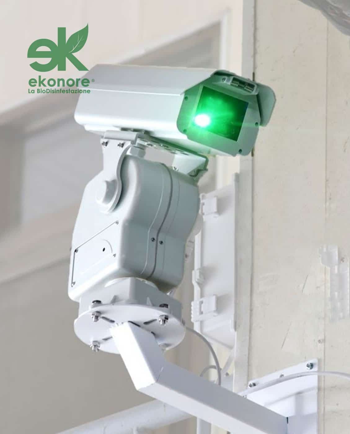 Dissuasore Laser AI intelligenza artificiale per allontanare piccioni e volatili KI-Laserabwehr mit künstlicher Intelligenz gegen Tauben und Vögel